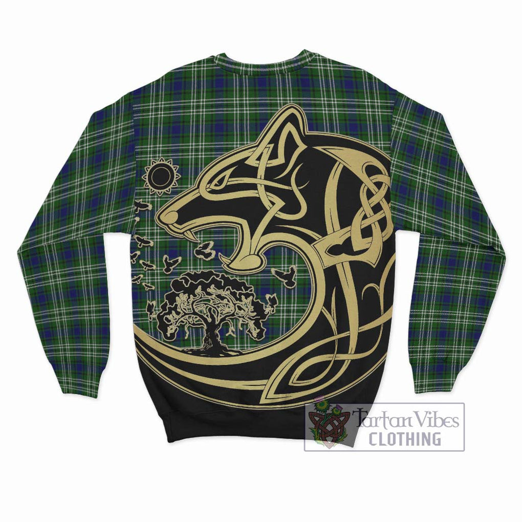 Blackadder Tartan Sweatshirt with Family Crest Celtic Wolf Style - Tartan Vibes Clothing