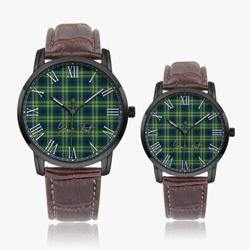 Blackadder Tartan Personalized Your Text Leather Trap Quartz Watch