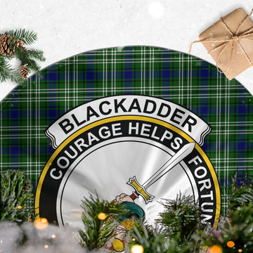 Blackadder Tartan Christmas Tree Skirt with Family Crest