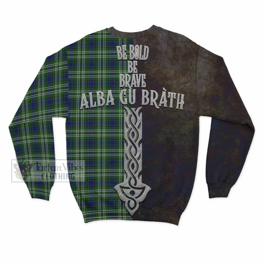 Blackadder Tartan Family Crest Sweatshirt Alba Gu Brath Be Brave Lion Ancient Style - Tartan Vibes Clothing