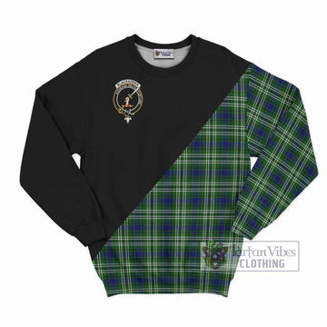 Blackadder Tartan Sweatshirt with Family Crest and Military Logo Style - Tartan Vibes Clothing