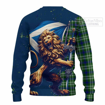 Blackadder Tartan Family Crest Knitted Sweater with Scottish Majestic Lion - Tartan Vibes Clothing
