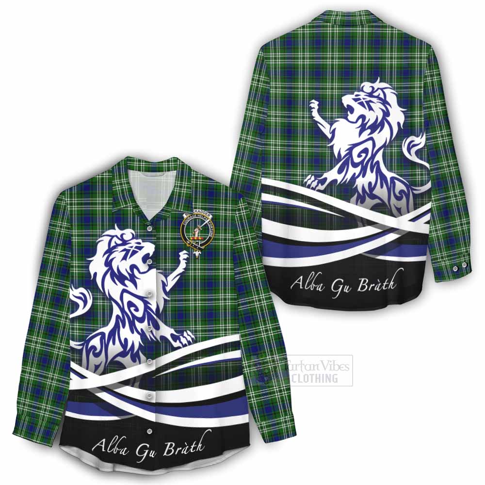 Blackadder Tartan Women's Casual Shirt with Alba Gu Brath Regal Lion Emblem - Tartan Vibes Clothing