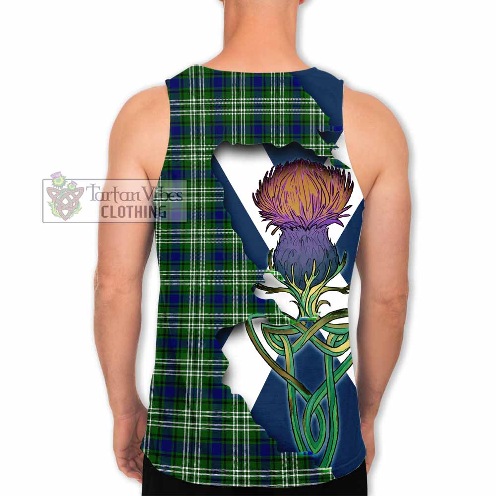 Tartan Vibes Clothing Blackadder Tartan Family Crest Men's Tank Top Scottish Thistle Celtic Inspired