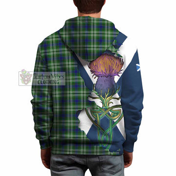 Tartan Vibes Clothing Blackadder Tartan Family Crest Hoodie Scottish Thistle Celtic Inspired