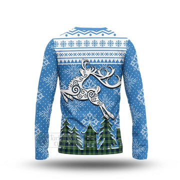 Blackadder Clan Christmas Long Sleeve T-Shirt Celtic Reindeer Style - Tartan Vibes Clothing