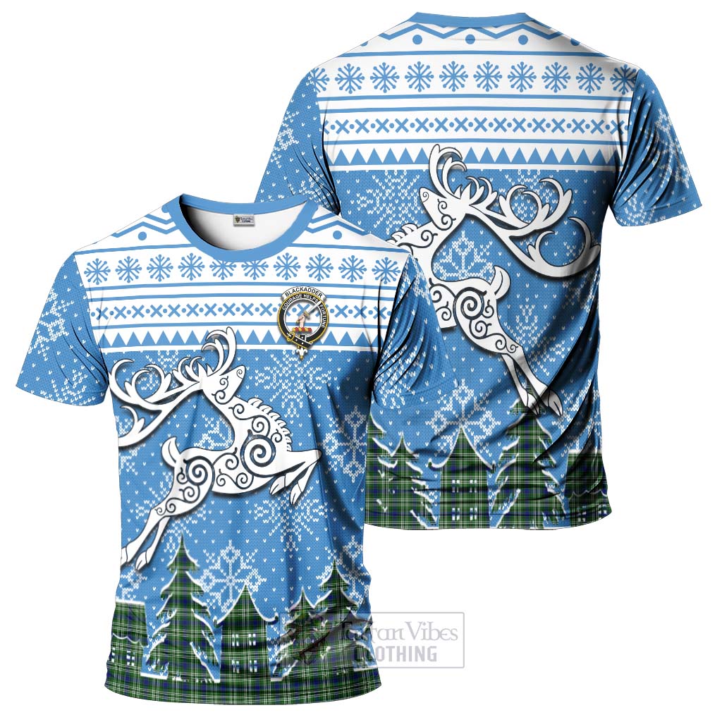 Blackadder Clan Christmas T-Shirt Celtic Reindeer Style - Tartan Vibes Clothing