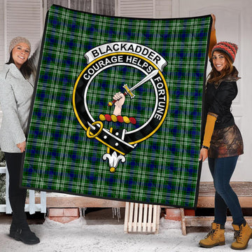Blackadder Tartan Quilt with Family Crest - Tartanvibesclothing