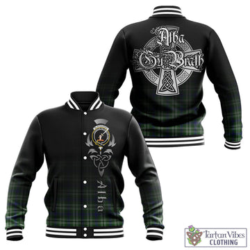 Blackadder Tartan Baseball Jacket Featuring Alba Gu Brath Family Crest Celtic Inspired