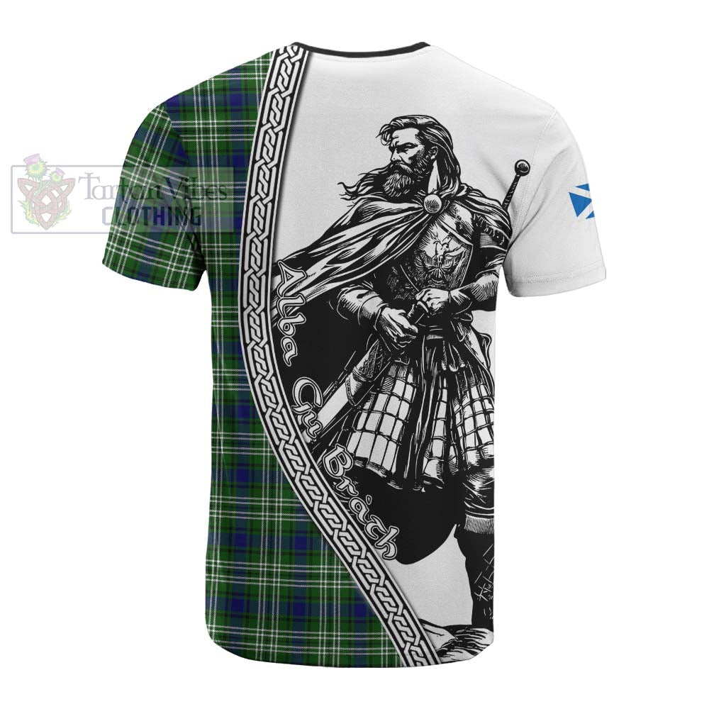 Blackadder Tartan Clan Crest Cotton T-shirt with Highlander Warrior Celtic Style - Tartan Vibes Clothing