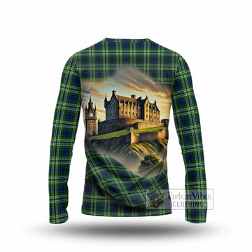 Blackadder Tartan Family Crest Long Sleeve T-Shirt with Scottish Ancient Castle Style - Tartan Vibes Clothing