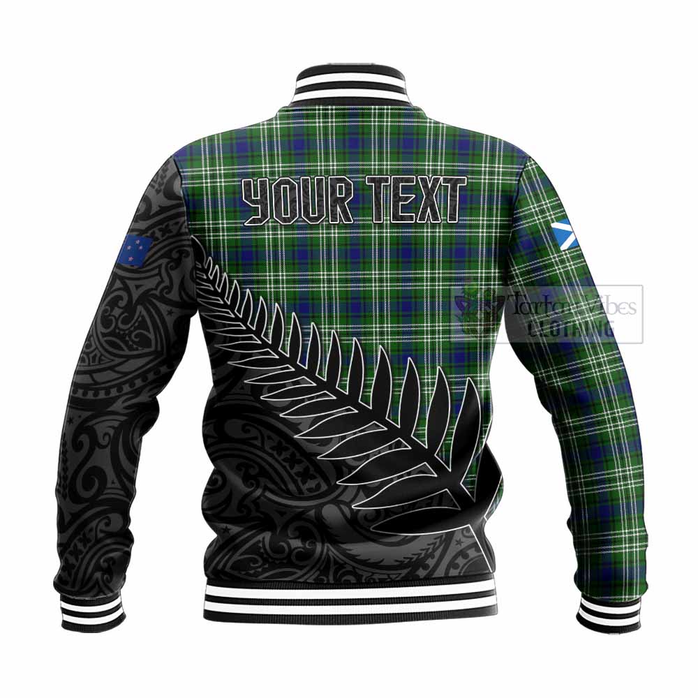 Blackadder Crest Tartan Baseball Jacket with New Zealand Silver Fern Half Style - Tartan Vibes Clothing
