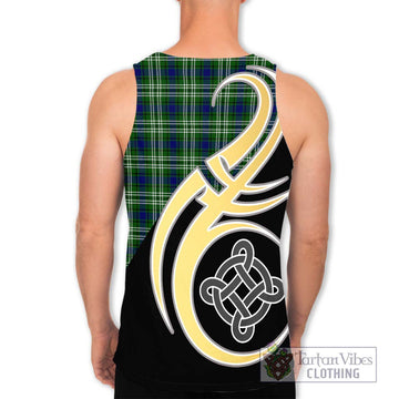 Blackadder Tartan Men's Tank Top with Family Crest and Celtic Symbol Style - Tartan Vibes Clothing