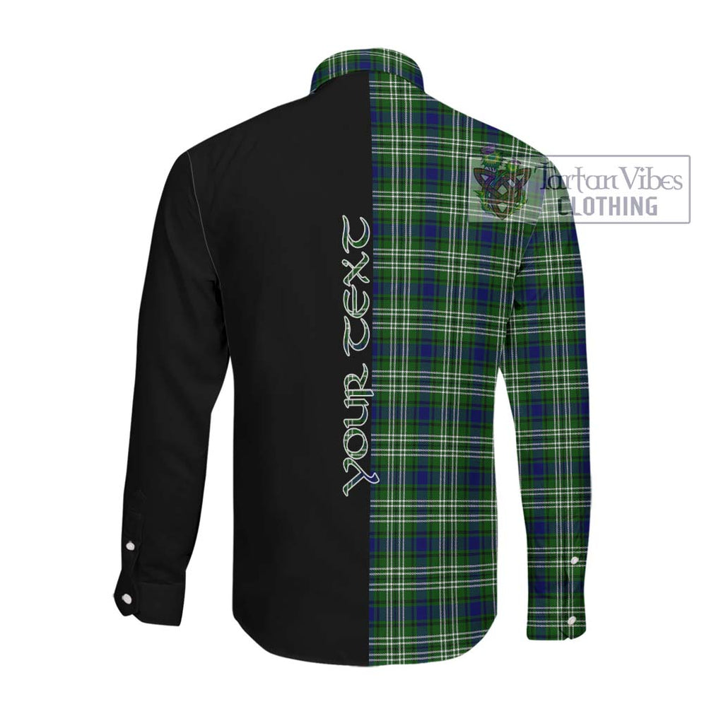 Blackadder Tartan Long Sleeve Button Shirt with Family Crest and Half Of Me Style Men's Shirt - Tartanvibesclothing Shop
