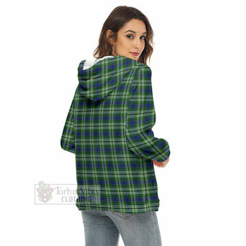 Blackadder Tartan Women's Borg Fleece Hoodie with Half Zip with Family Crest - Tartan Vibes Clothing