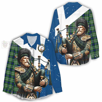 Blackadder Tartan Women's Casual Shirt with Family Crest Scottish Bagpiper Vibes - Tartan Vibes Clothing