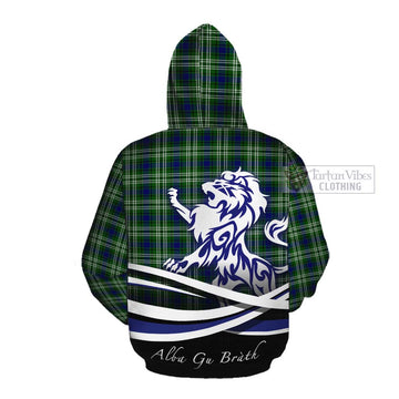 Blackadder Tartan Cotton Hoodie with Alba Gu Brath Regal Lion Emblem Pullover Hoodie - Tartan Vibes Clothing