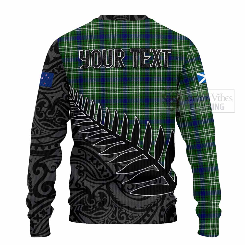 Blackadder Crest Tartan Knitted Sweater with New Zealand Silver Fern Half Style - Tartan Vibes Clothing