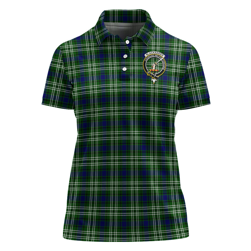 Blackadder Tartan Polo Shirt with Family Crest For Women - Tartanvibesclothing