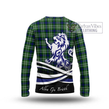 Blackadder Tartan Long Sleeve T-Shirt with Alba Gu Brath Regal Lion Emblem - Tartan Vibes Clothing