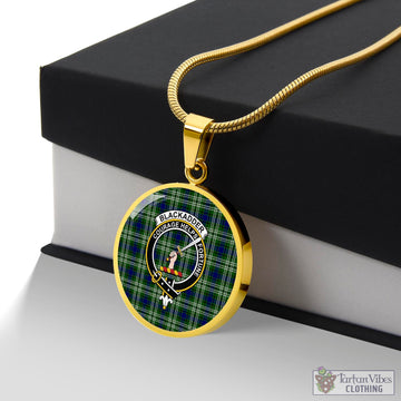 Blackadder Tartan Circle Necklace with Family Crest Luxury Necklace (Gold) No - Tartan Vibes Clothing