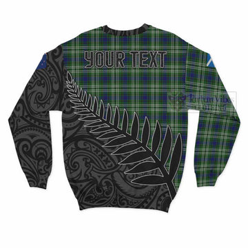 Blackadder Crest Tartan Sweatshirt with New Zealand Silver Fern Half Style - Tartan Vibes Clothing