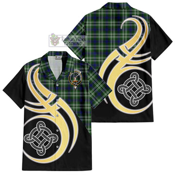 Blackadder Tartan Hawaiian Shirt with Family Crest and Celtic Symbol Style - Tartan Vibes Clothing