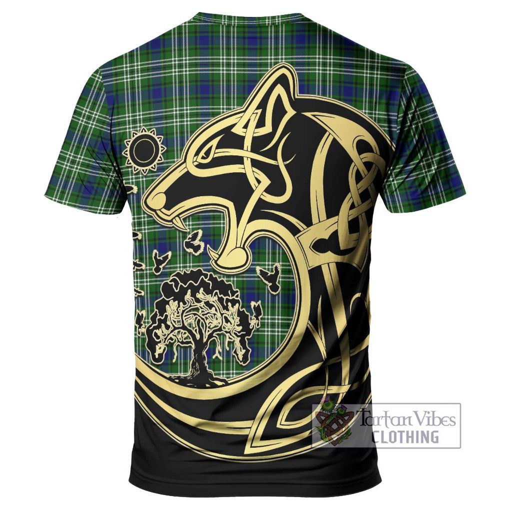 Blackadder Tartan T-Shirt with Family Crest Celtic Wolf Style - Tartan Vibes Clothing
