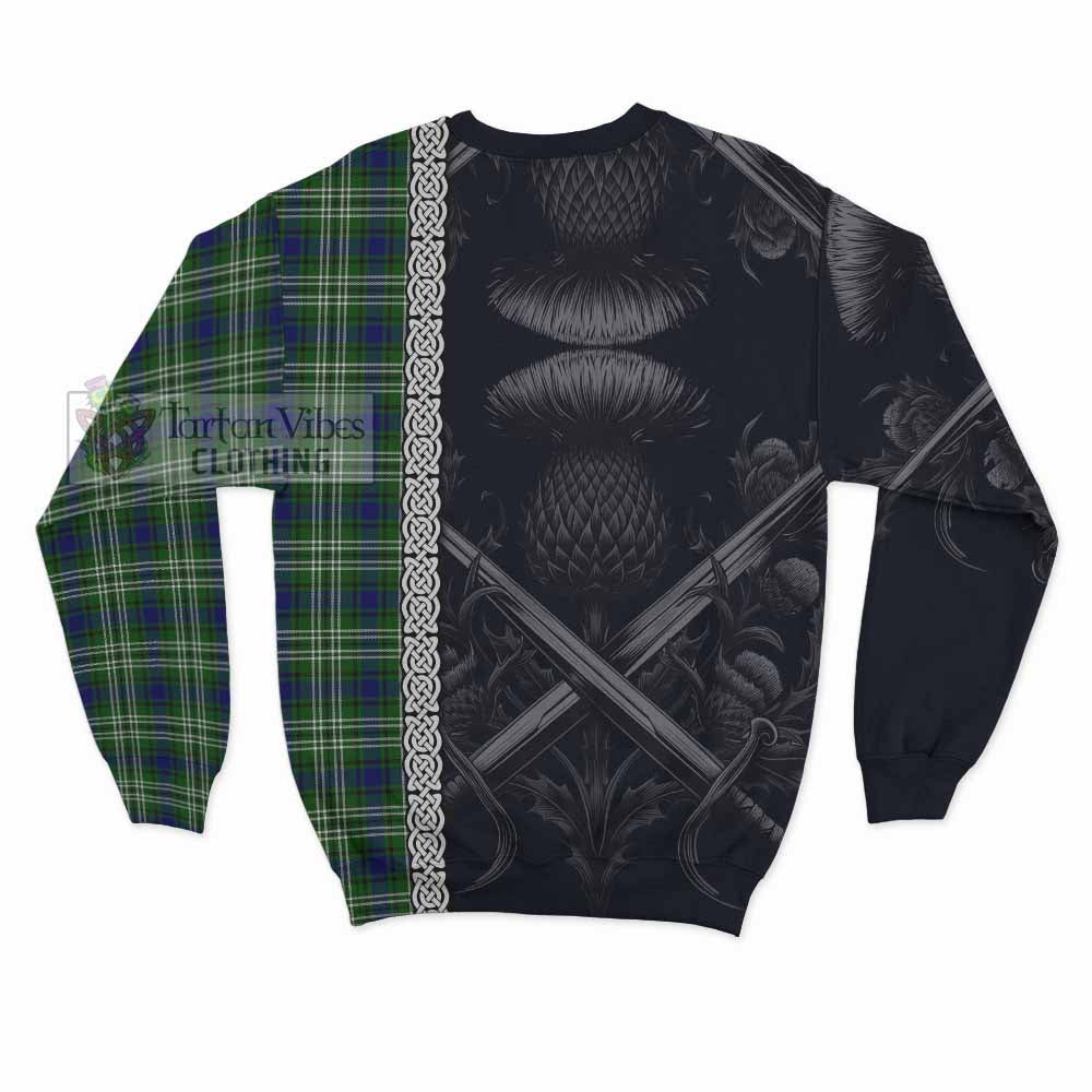 Blackadder Tartan Sweatshirt with Family Crest Cross Sword Thistle Celtic Vibes - Tartan Vibes Clothing