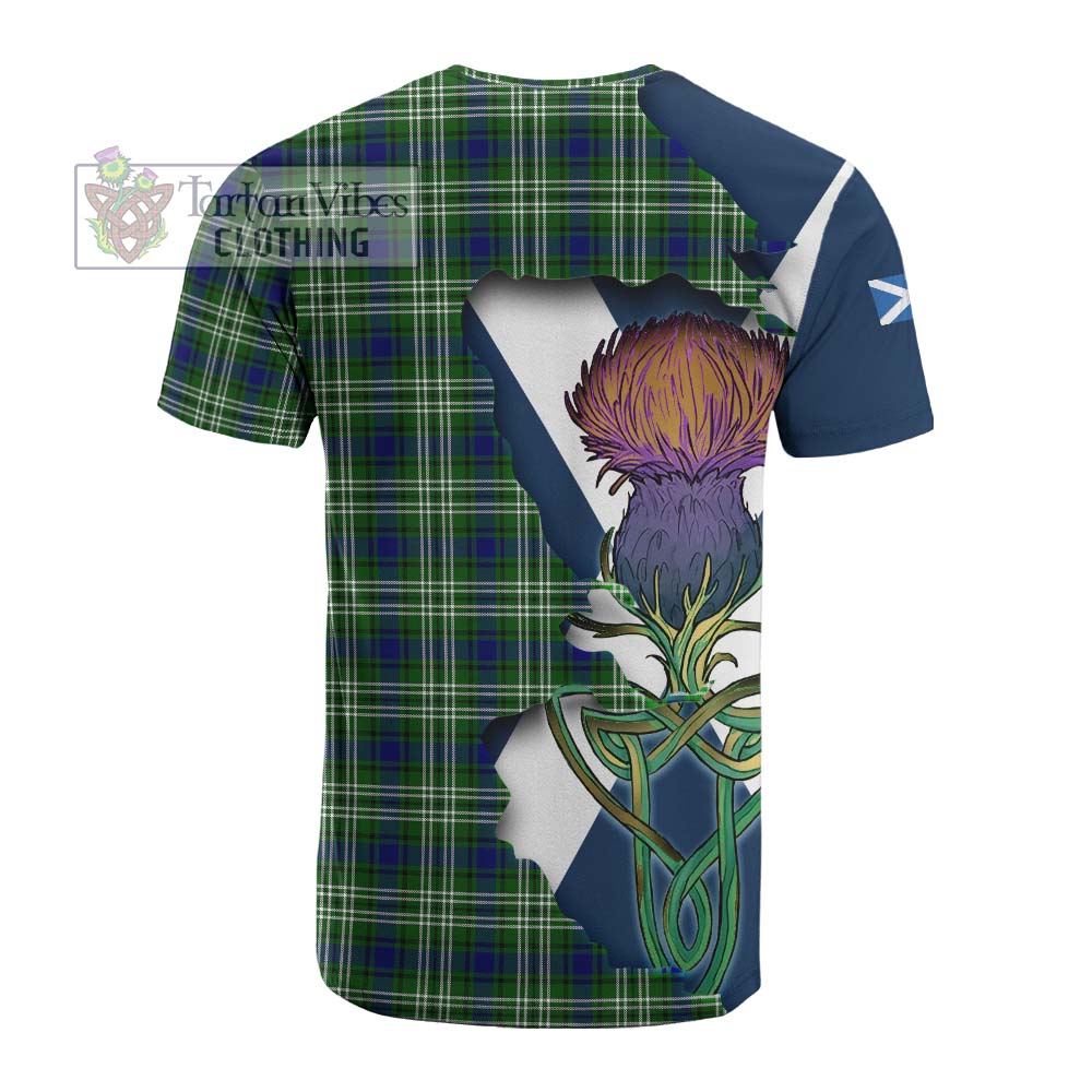 Tartan Vibes Clothing Blackadder Tartan Family Crest Cotton T-shirt Scottish Thistle Celtic Inspired