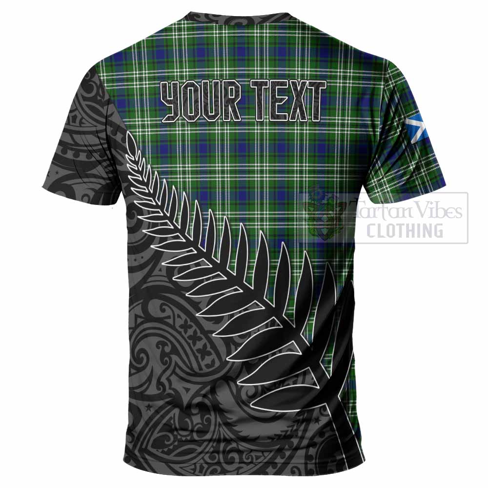Blackadder Crest Tartan T-Shirt with New Zealand Silver Fern Half Style - Tartan Vibes Clothing