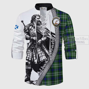 Blackadder Tartan Clan Crest Ghillie Kilt Shirt with Highlander Warrior Celtic Style - Tartan Vibes Clothing