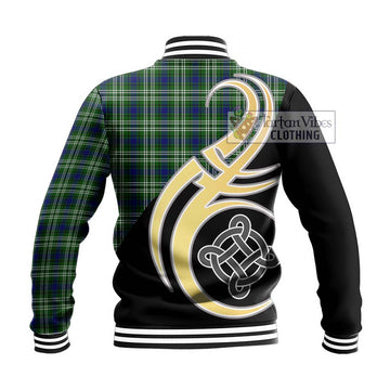 Blackadder Tartan Baseball Jacket with Family Crest and Celtic Symbol Style - Tartan Vibes Clothing