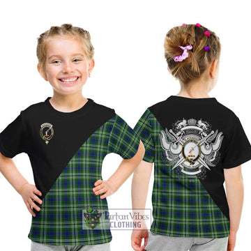 Blackadder Tartan Kid T-Shirt with Family Crest and Military Logo Style - Tartan Vibes Clothing