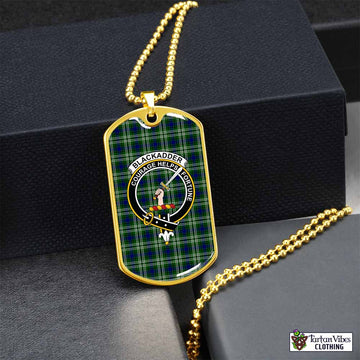 Tartan Vibes Clothing Blackadder Tartan Dog Tag Necklace with Family Crest