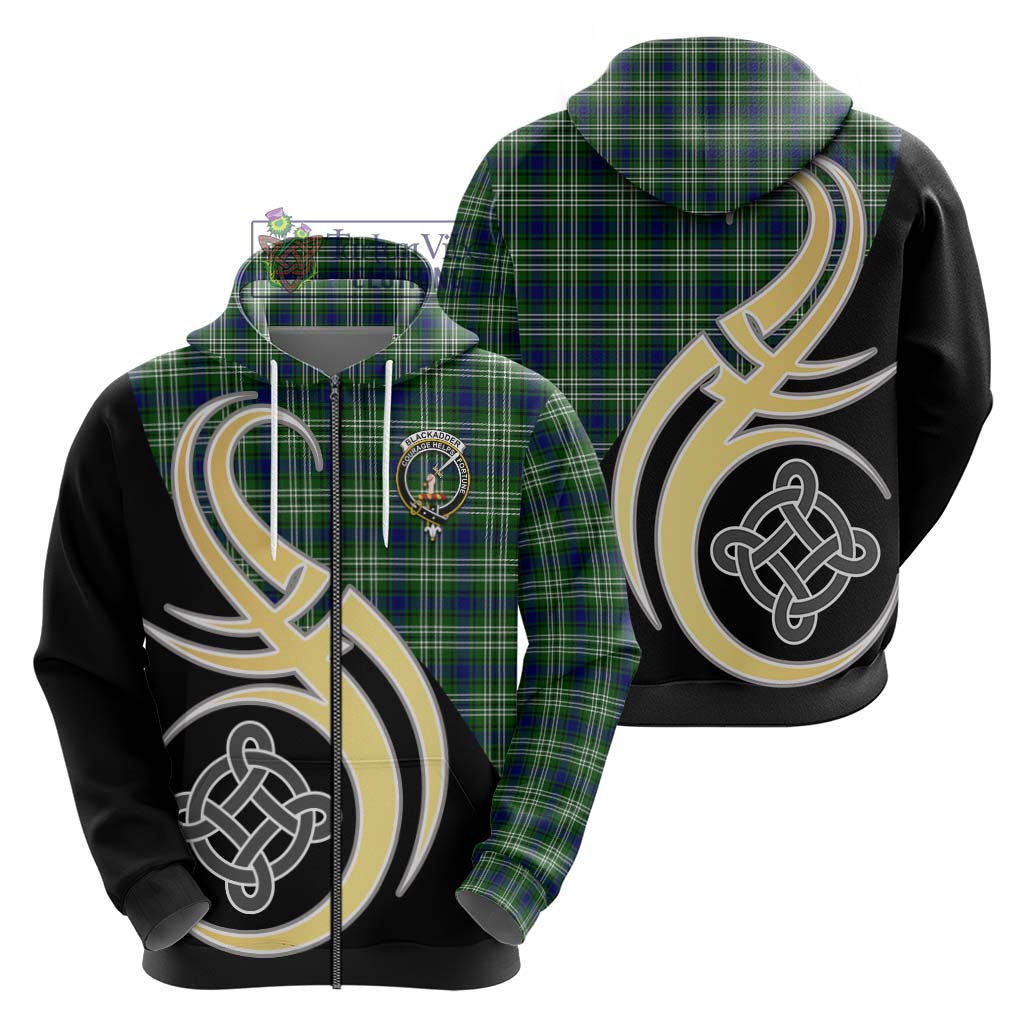 Blackadder Tartan Hoodie with Family Crest and Celtic Symbol Style - Tartan Vibes Clothing