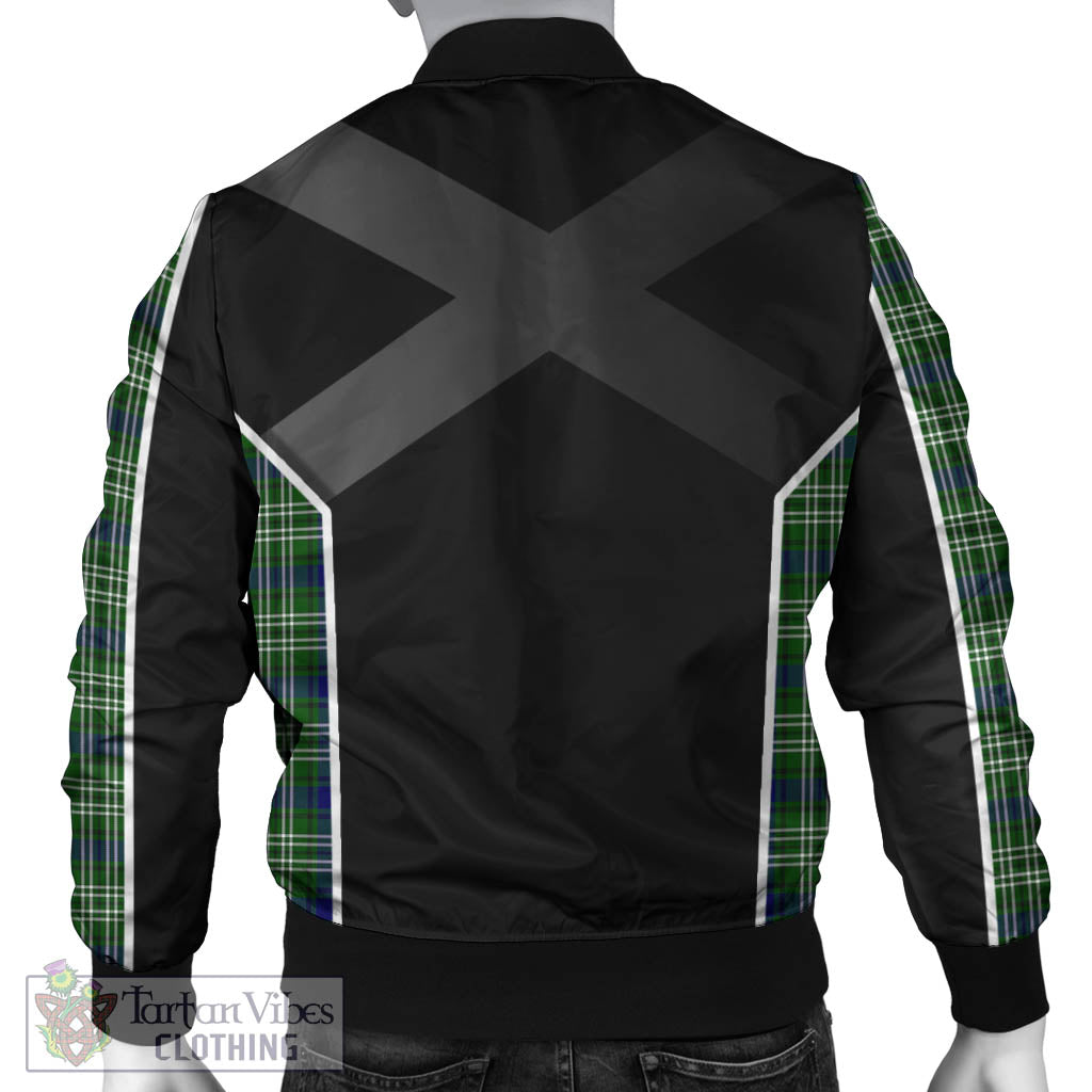 Tartan Vibes Clothing Blackadder Tartan Bomber Jacket with Family Crest and Scottish Thistle Vibes Sport Style
