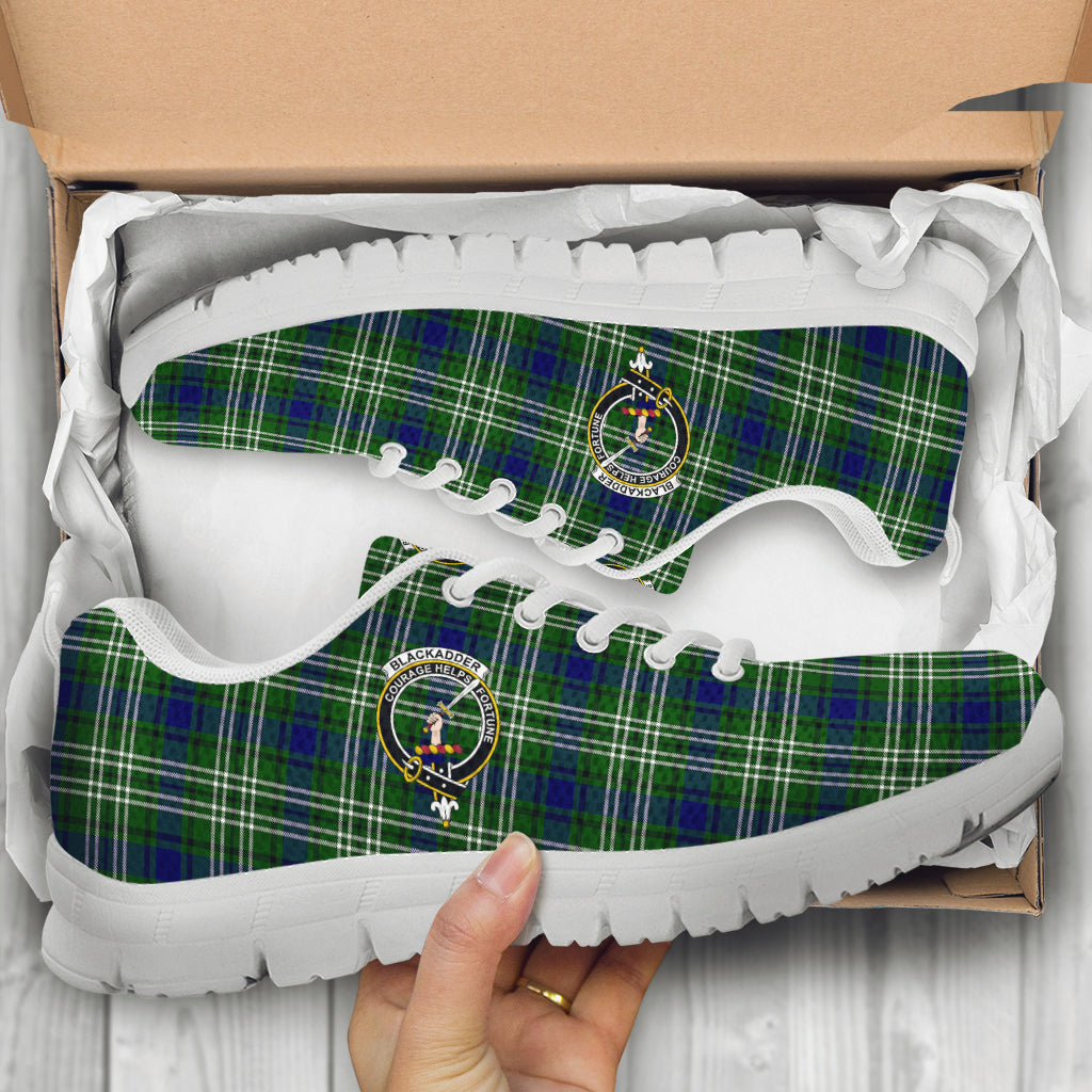 Blackadder Tartan Sneakers with Family Crest - Tartan Vibes Clothing