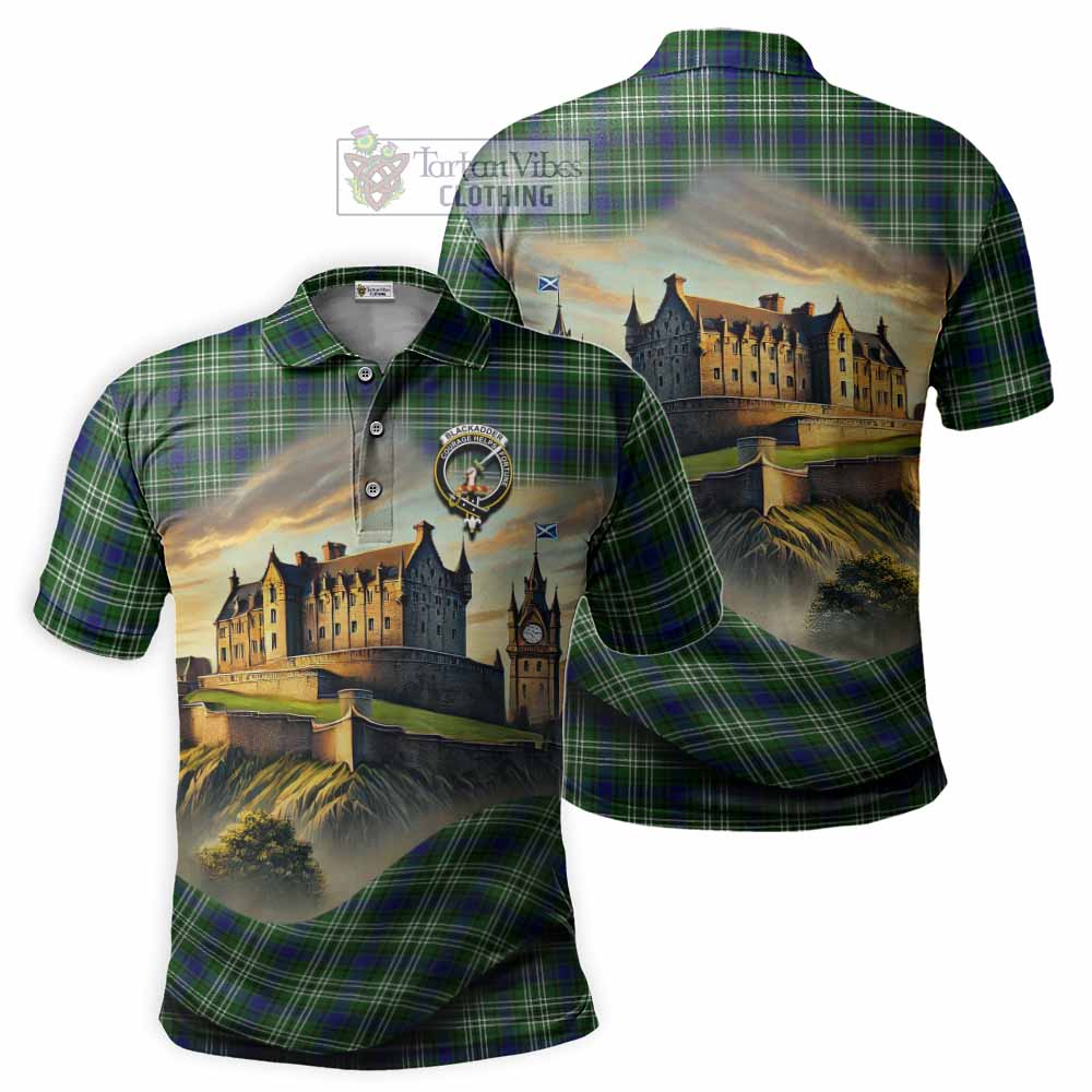 Tartan Vibes Clothing Blackadder Tartan Family Crest Polo Shirt with Scottish Ancient Castle Stype