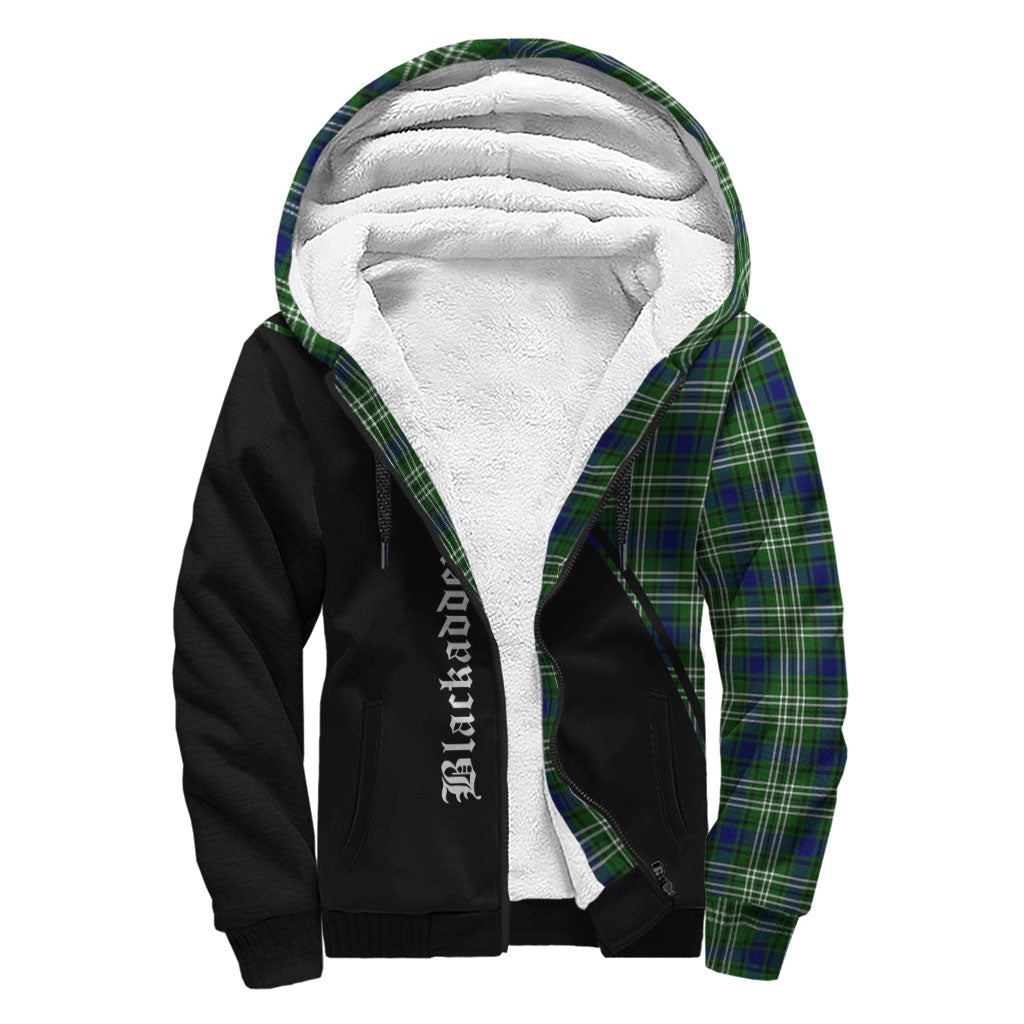 Blackadder Tartan Sherpa Hoodie with Family Crest Curve Style - Tartan Vibes Clothing
