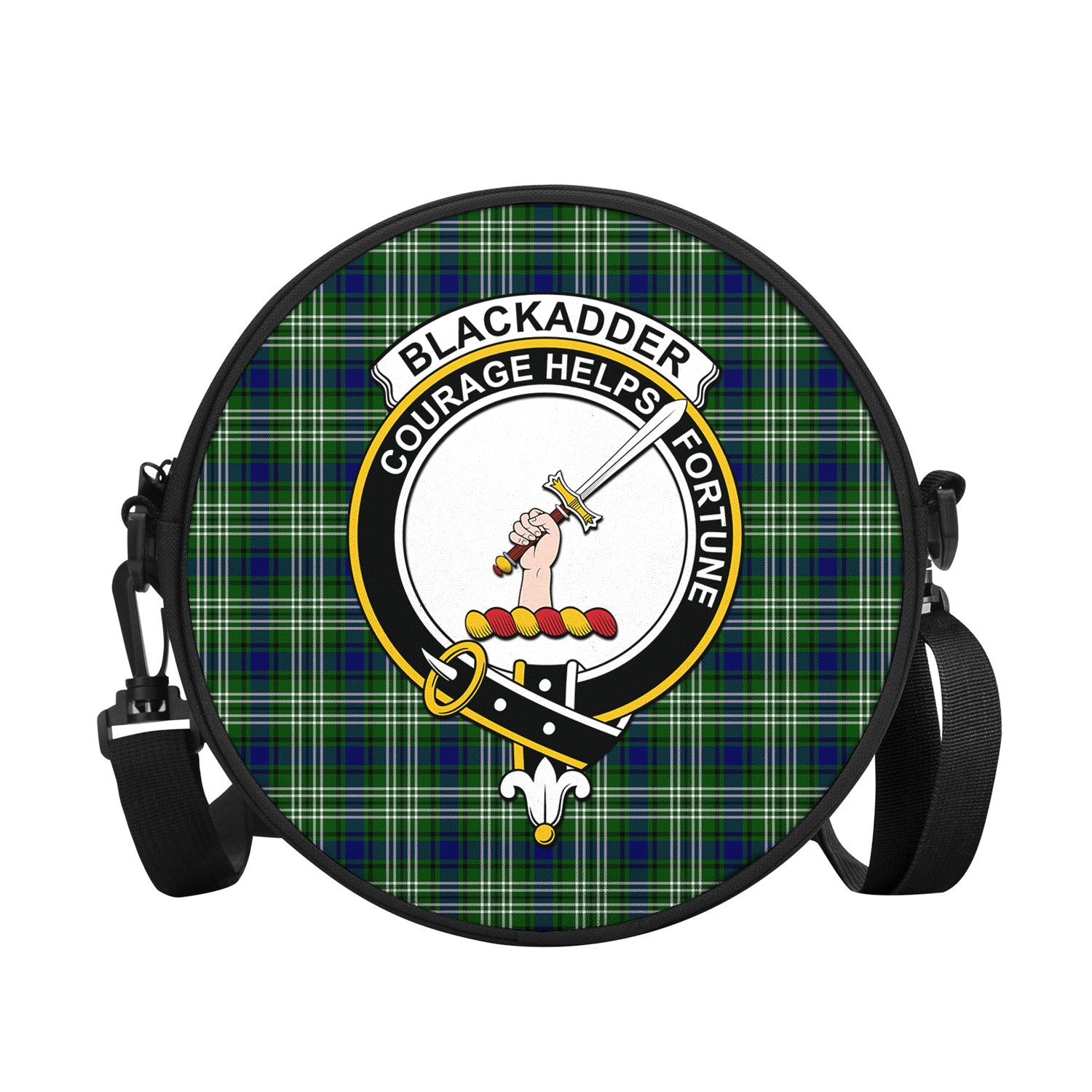 Blackadder Tartan Round Satchel Bags with Family Crest - Tartanvibesclothing