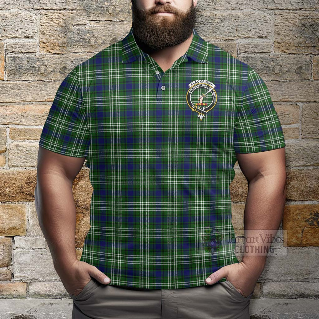 Blackadder Tartan Polo Shirt with Family Crest Celtic Skull Style - Tartan Vibes Clothing