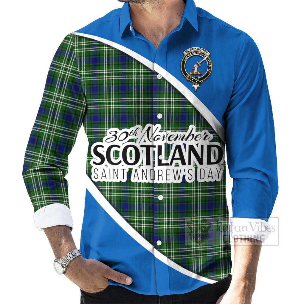 Blackadder Family Crest Tartan Long Sleeve Button Shirt Celebrate Saint Andrew's Day in Style - Tartan Vibes Clothing