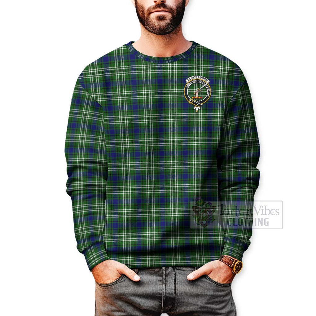 Blackadder Tartan Sweatshirt with Family Crest Celtic Skull Style - Tartan Vibes Clothing