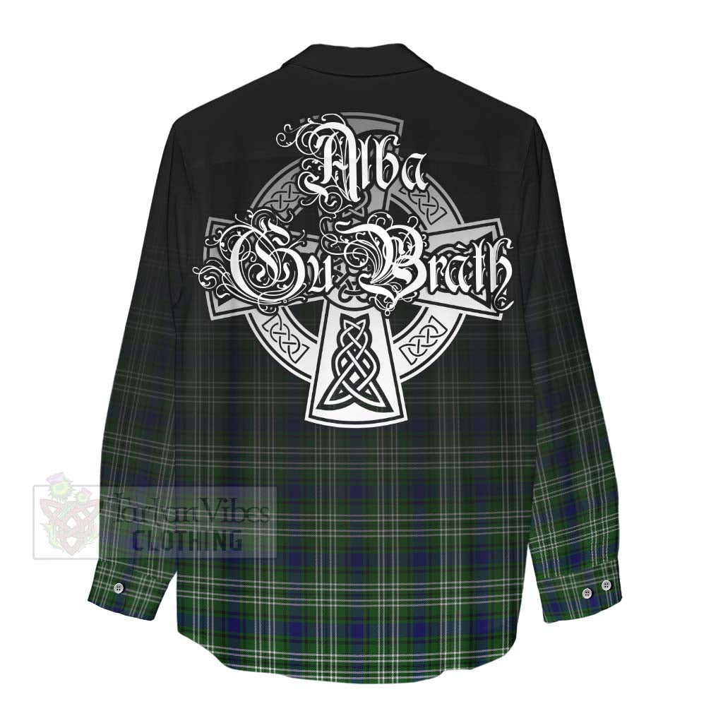Blackadder Tartan Women's Casual Shirt Featuring Alba Gu Brath Family Crest Celtic Inspired - Tartan Vibes Clothing