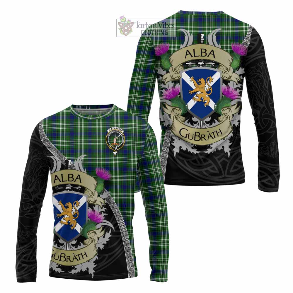 Blackadder Tartan Family Crest Long Sleeve T-Shirt Lion Rampant Royal Thistle Shield Celtic Inspired - Tartan Vibes Clothing