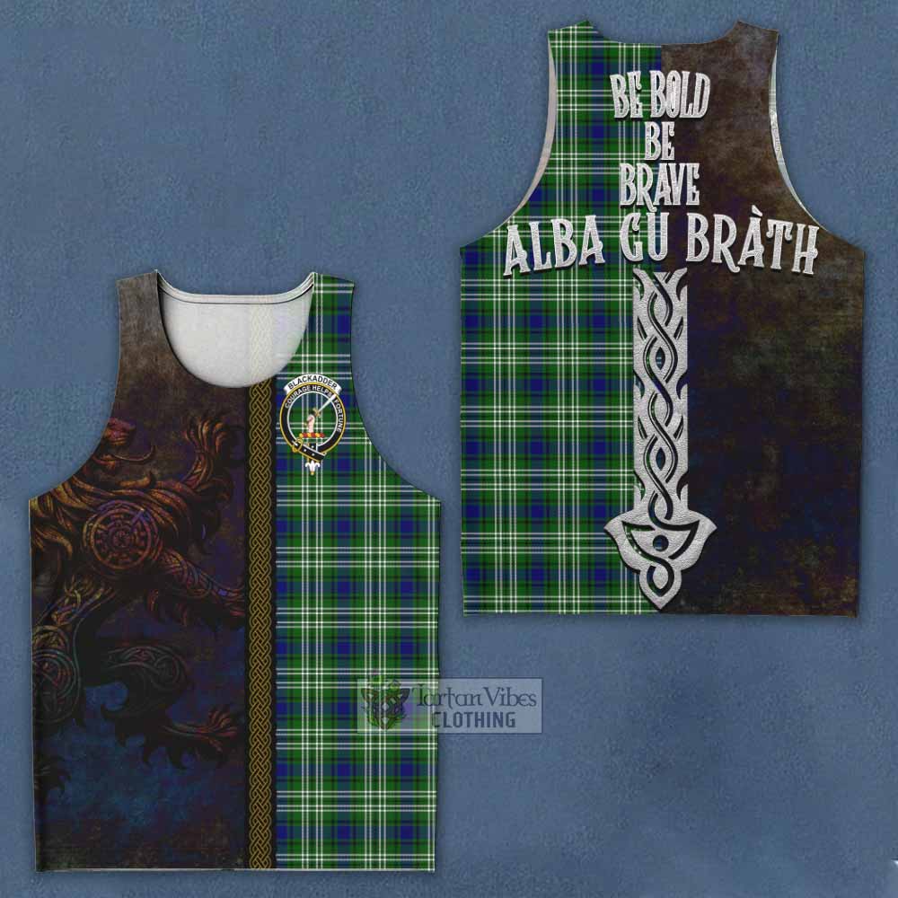 Blackadder Tartan Family Crest Men's Tank Top Alba Gu Brath Be Brave Lion Ancient Style - Tartan Vibes Clothing