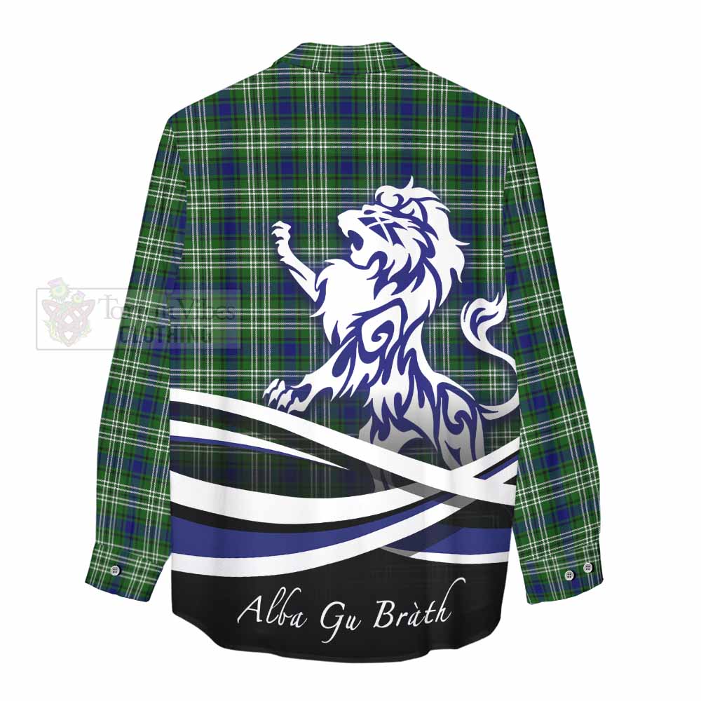 Blackadder Tartan Women's Casual Shirt with Alba Gu Brath Regal Lion Emblem - Tartan Vibes Clothing