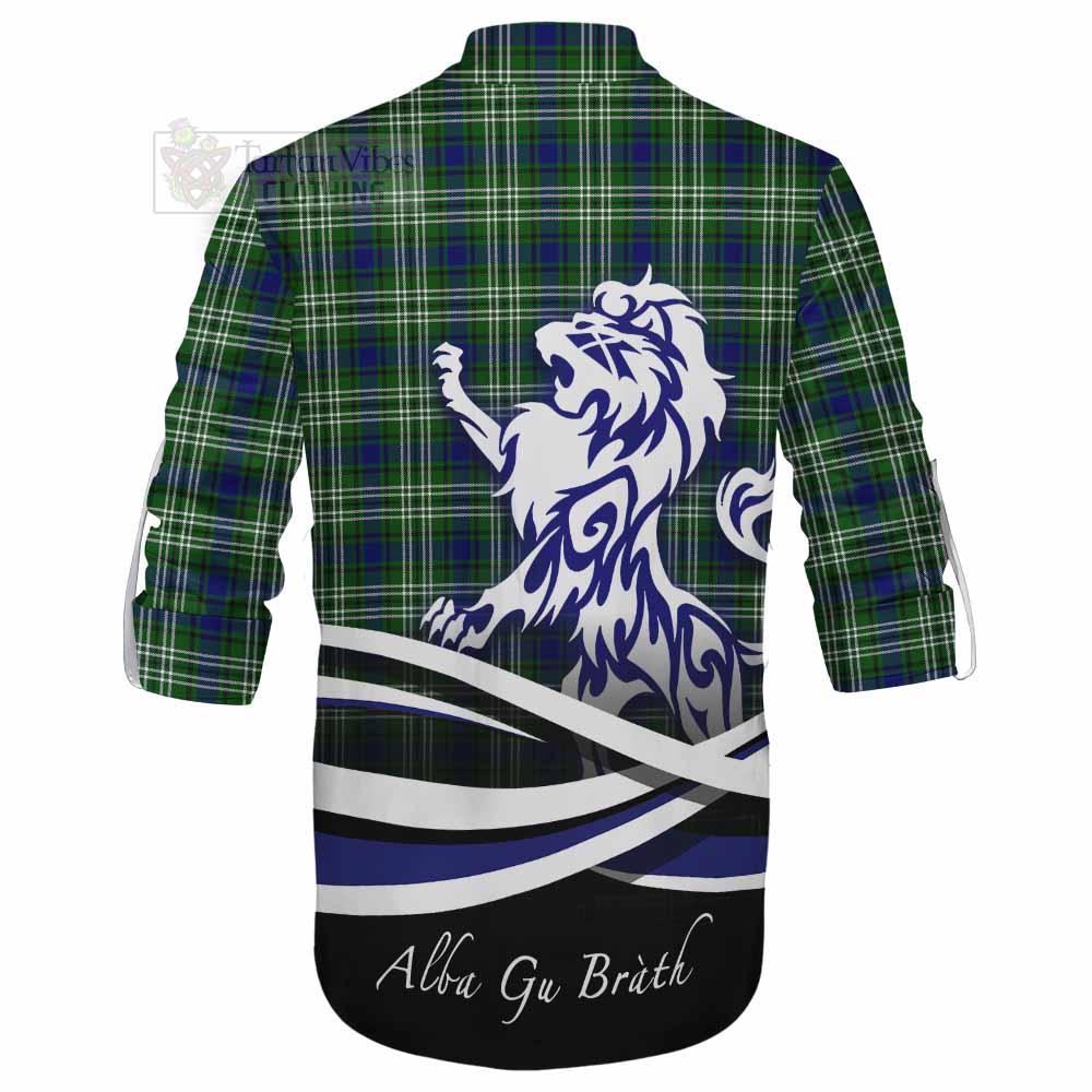 Blackadder Tartan Ghillie Kilt Shirt with Alba Gu Brath Regal Lion Emblem - Tartan Vibes Clothing