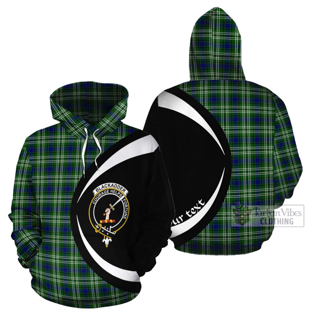 Blackadder Tartan Cotton Hoodie with Family Crest Circle Style Zip Hoodie - Tartan Vibes Clothing